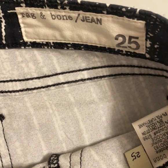 Rag & Bone The Legging Barcode Printed Knit Skinny Pants/ Jeans Size 25 - Picture 9 of 16